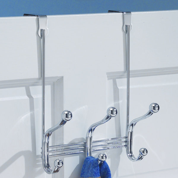 Porte-mural IDesign York Lyra – 3 Doubles Crochets Chrome – Parfait Pour Entrée, Salle De Bain, Vestibule